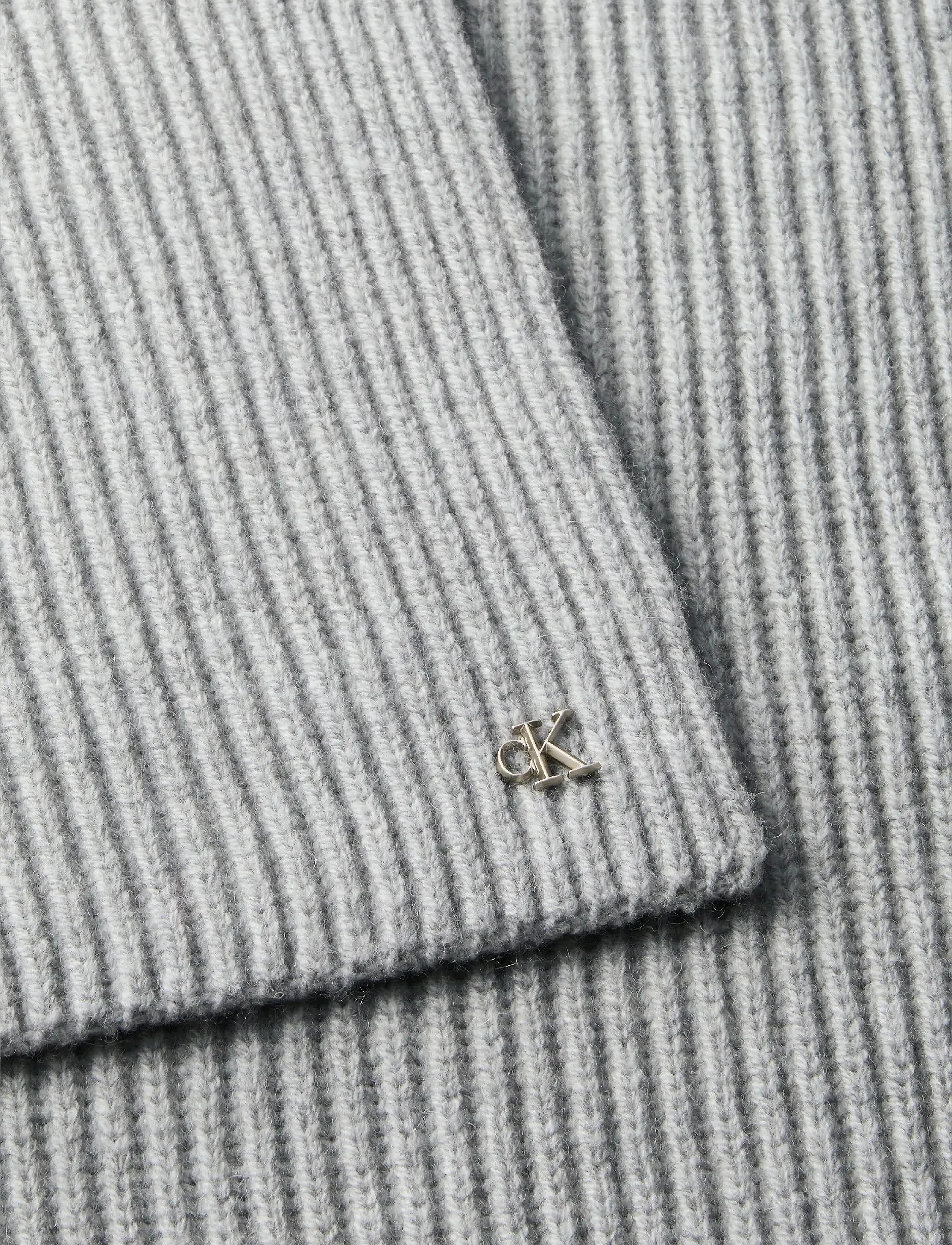 Calvin Klein - CK METAL WOOL RIB SCARF - kaulahuivit - light grey heather - 2