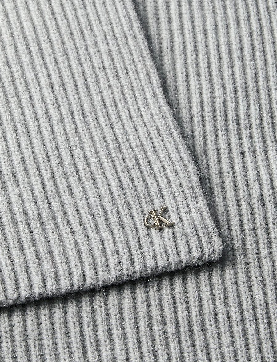 Calvin Klein - CK METAL WOOL RIB SCARF - kaulahuivit - light grey heather - 2