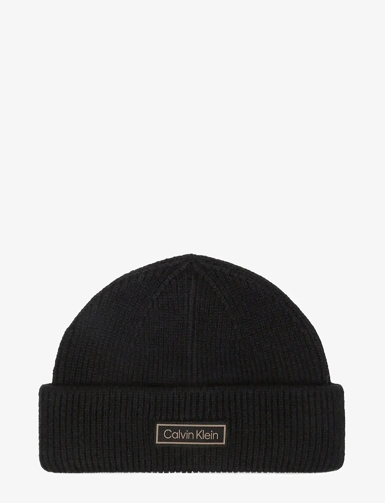 Calvin Klein - PATCH CHUNKY RIB DOCKER BEANIE - accessories - black - 0