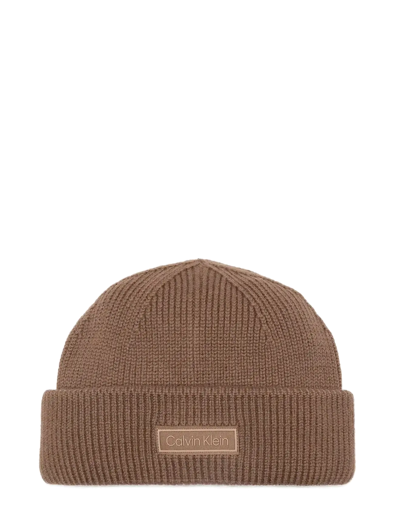 CALVIN KLEIN Patch Chunky Rib Docker Pudelmütze Braun - One Size - Herren