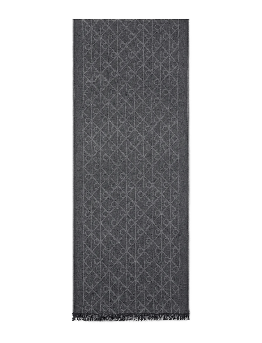 Calvin Klein - TONAL AOP JCQ LW SCARF - winterschals - black - 2