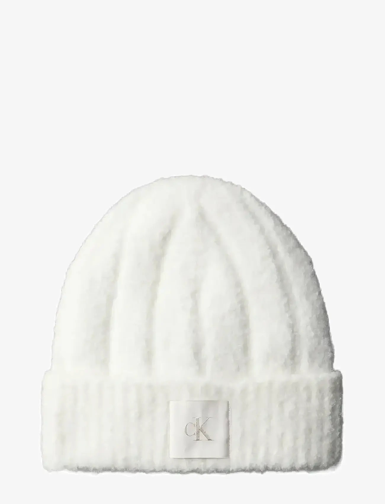 Calvin Klein - CK PATCH BOUCLE BEANIE - accessoires - lily white - 0