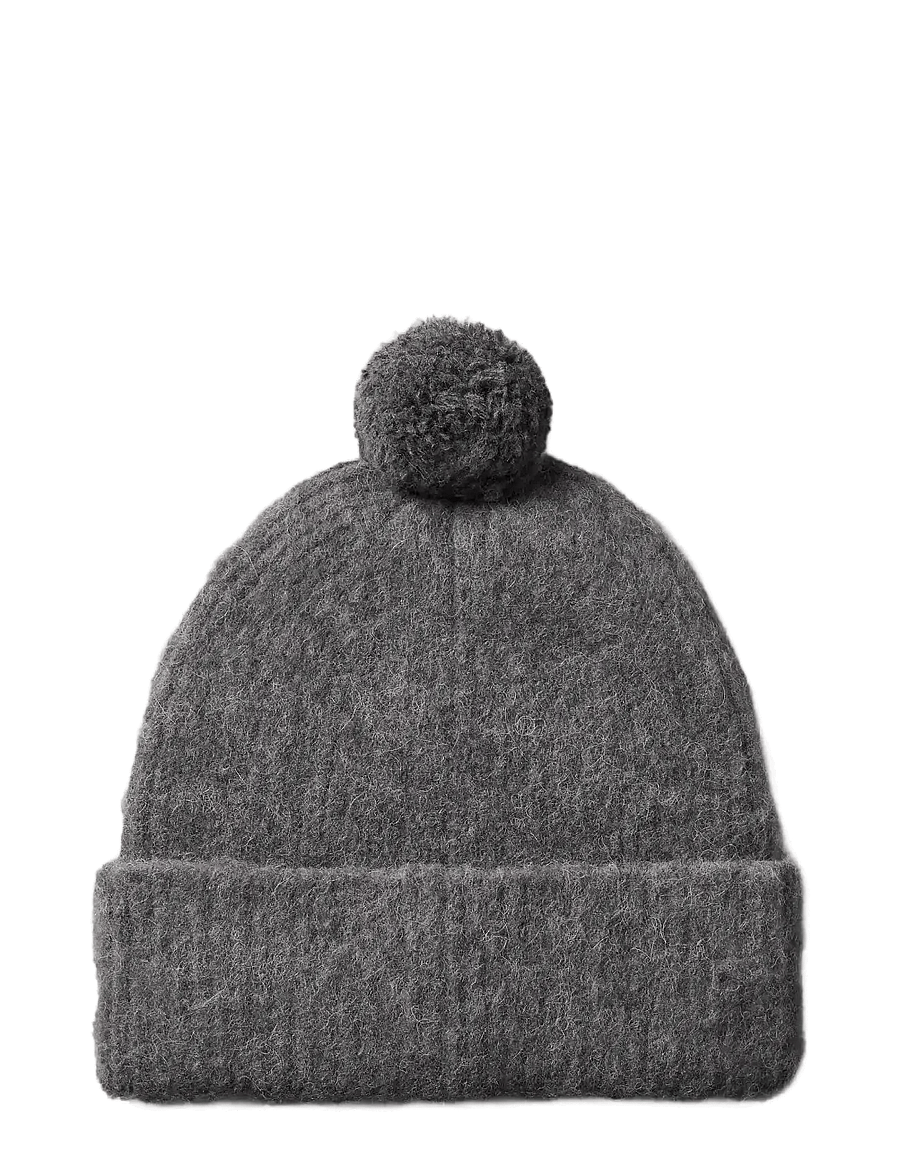 Calvin Klein - EMBLEM BRUSHED POMPOM BEANIE - beanies - dark grey - 1