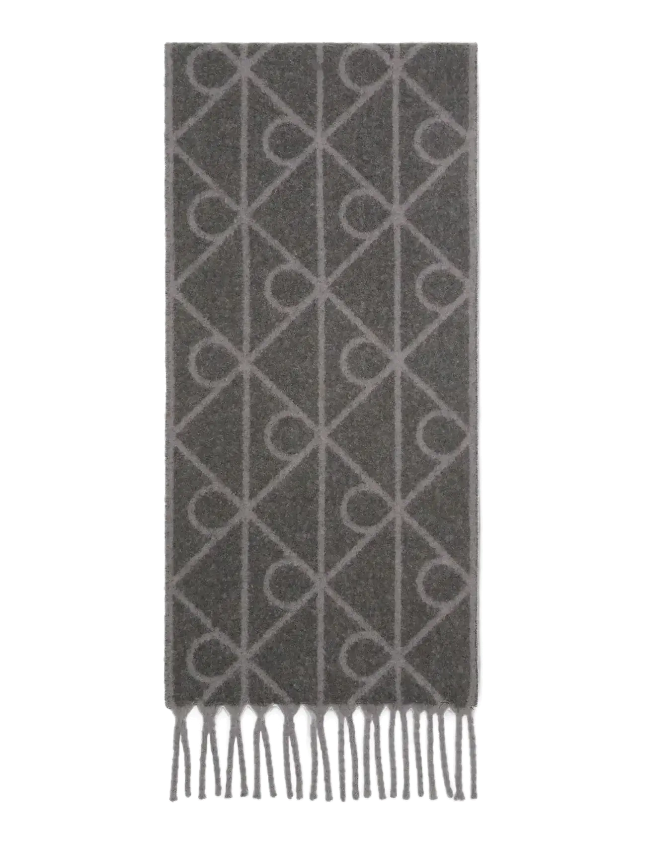 Calvin Klein EMBLEM AOP BRUSHED HW SCARF - Transitional Layering - CHARCOAL AOP / grey
