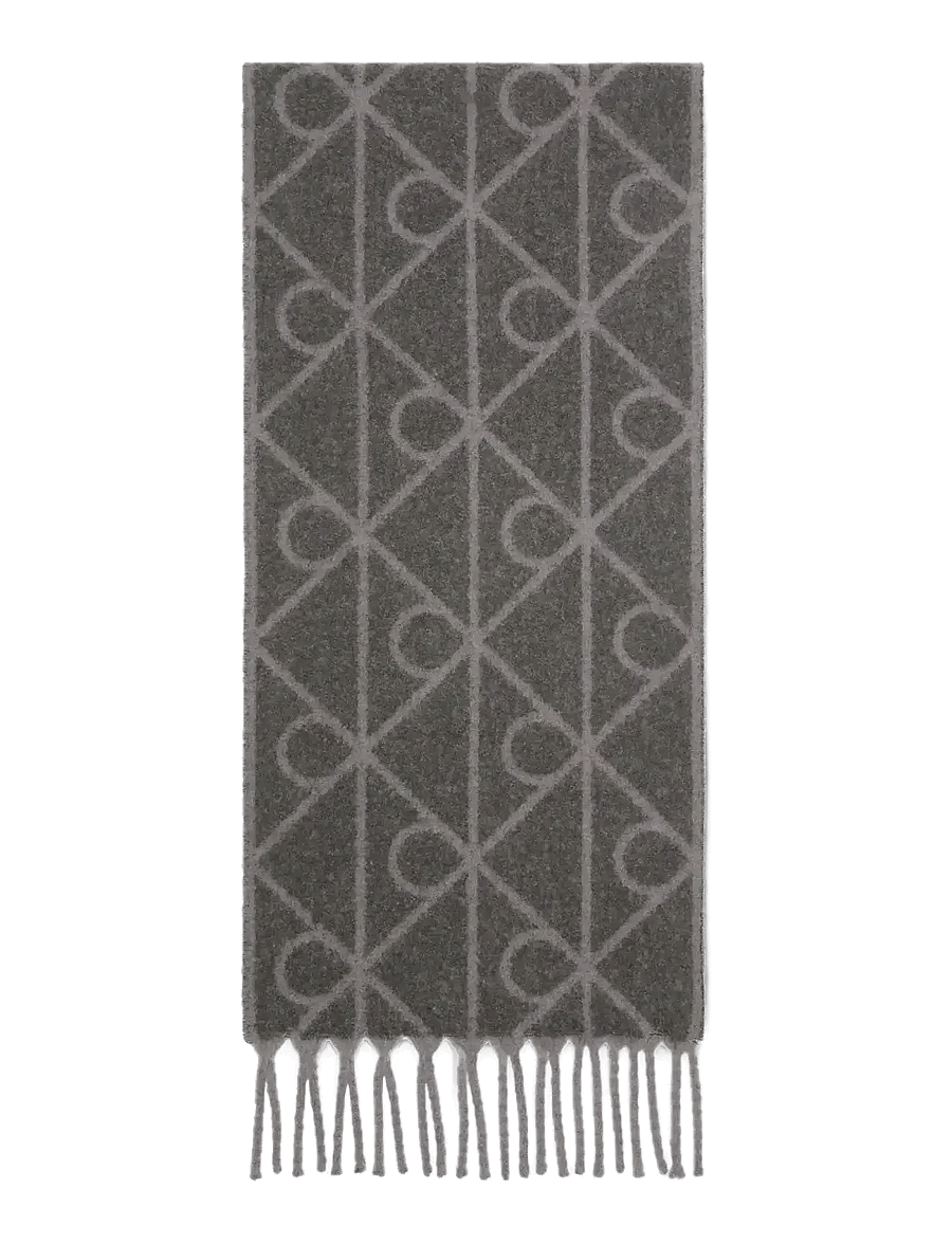 Calvin Klein - EMBLEM AOP BRUSHED HW SCARF - winterschals - charcoal aop - 0
