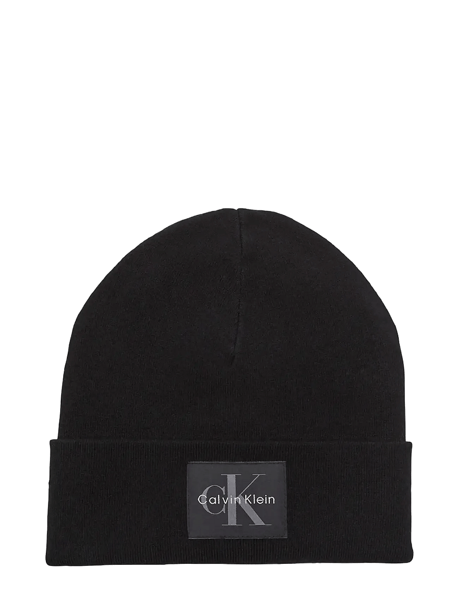 Calvin Klein - MONOLOGO PATCH BEANIE - shoppa efter tillfälle - black - 0