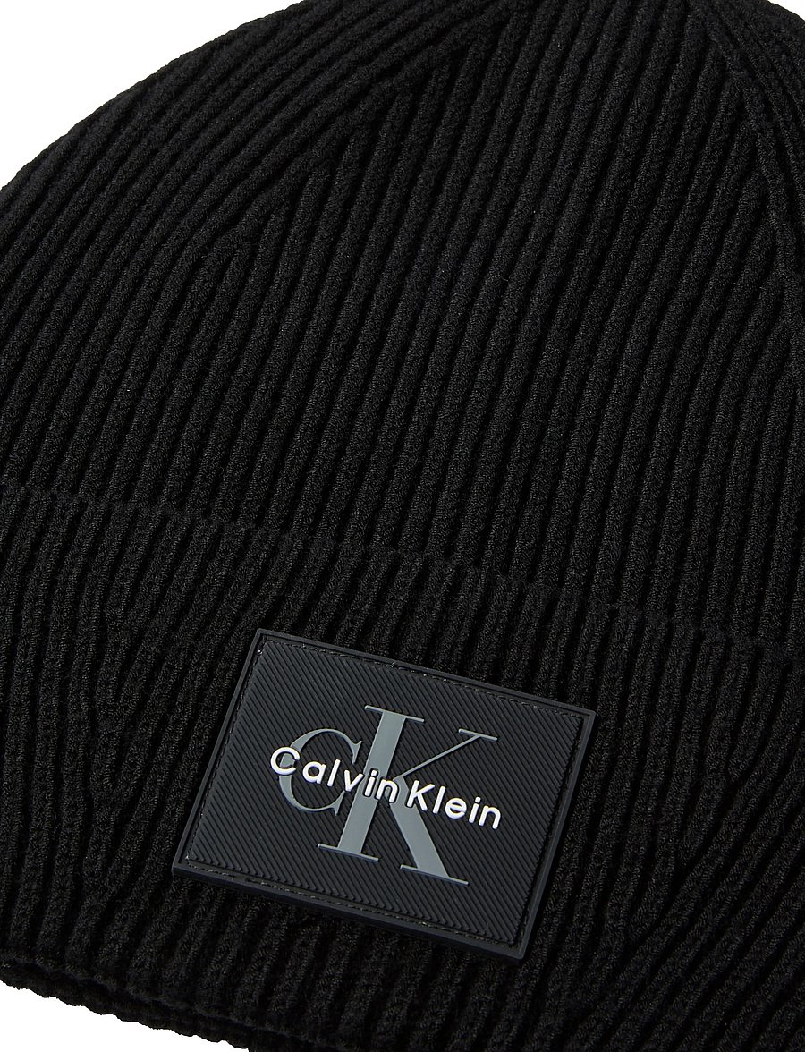 Calvin Klein - MONOLOGO PATCH RIB BEANIE - shoppa efter tillfälle - black - 2