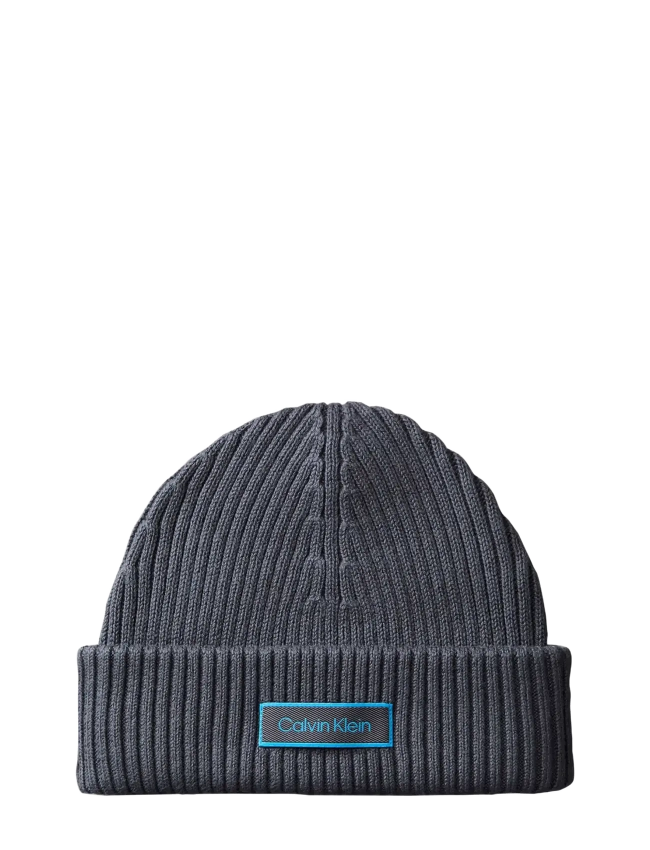 Calvin Klein PATCH CHUNKY RI﻿B COTTON DOCKER - Accessoarer - IRON GATE / grey