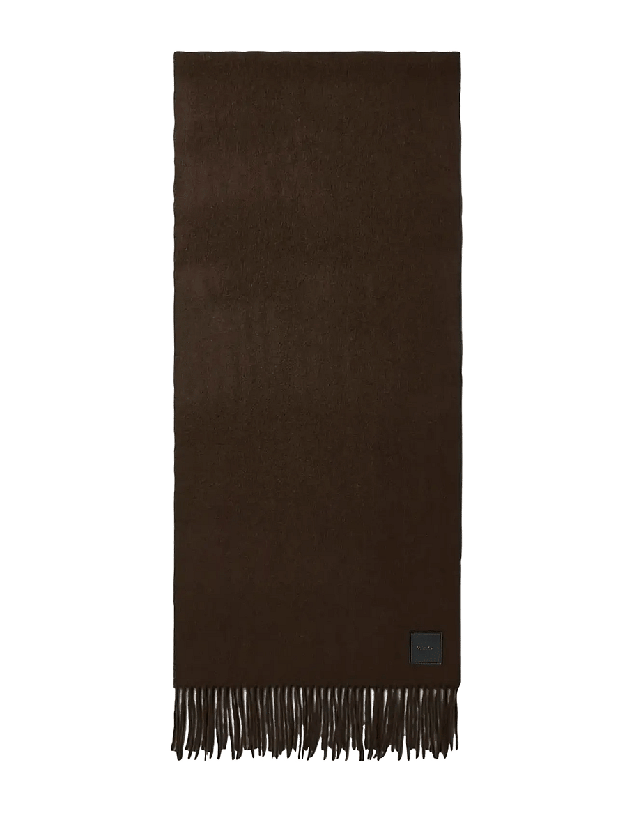 Calvin Klein - LEATHER PATCH WOOL MW SCARF - halsdukar - delicioso - 0