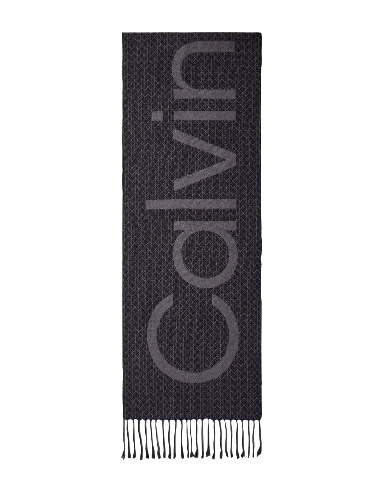Calvin Klein AOP BOLD LOGO WOVEN SCARF - Accessoarer - BLACK  IRON GATE / black