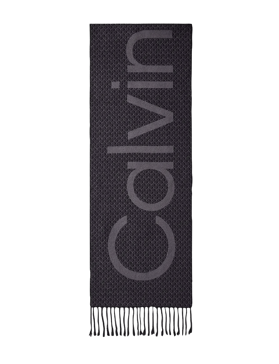 Calvin Klein - AOP BOLD LOGO WOVEN SCARF - black iron gate - 0