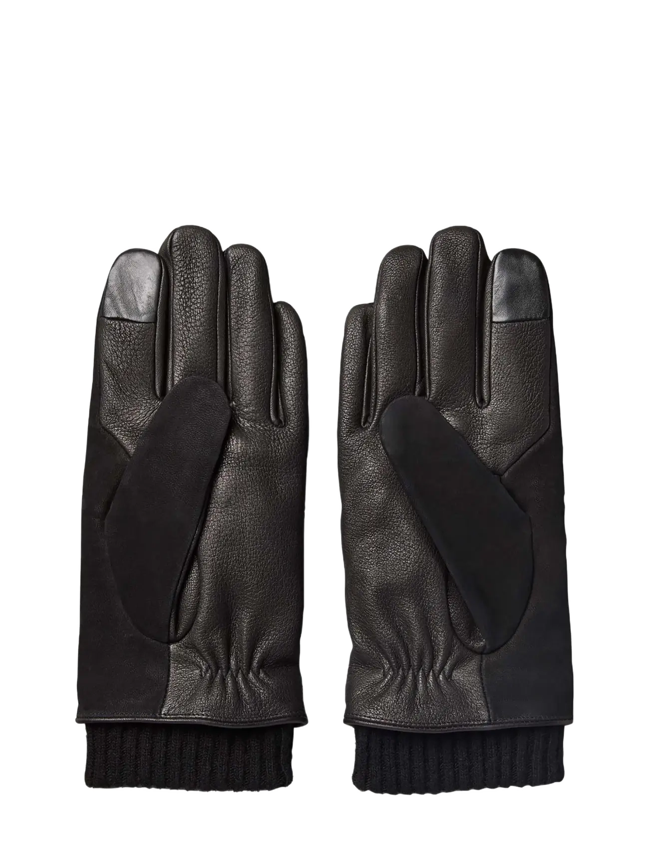 Calvin Klein - MIX MEDIA CUFFED LEATH﻿ER GLOVES - black - 1
