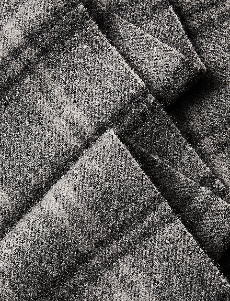 Calvin Klein - LEATHER PATCH CHECKED WOOL SCARF - halsdukar - black - 1