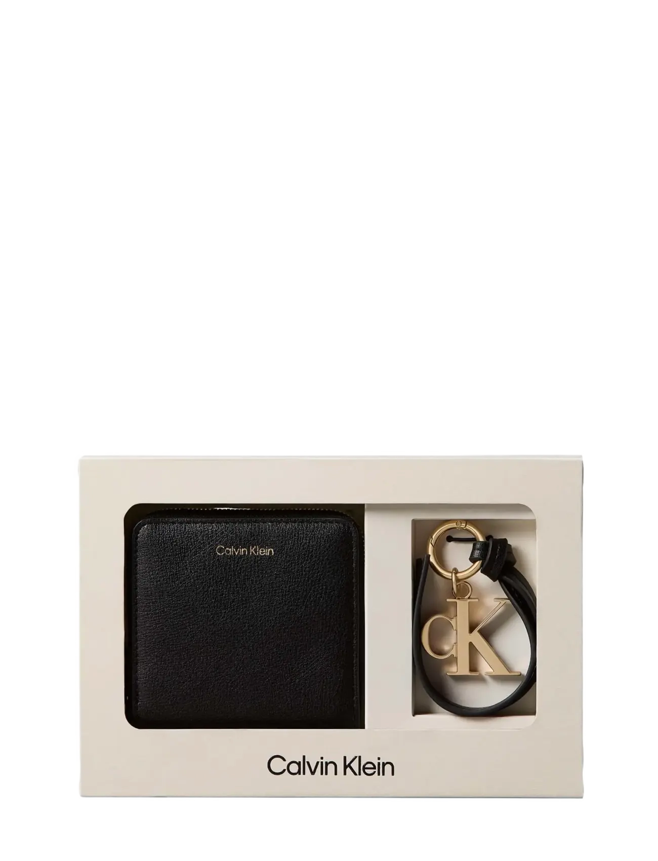 Calvin Klein CK WALLET + CK KEY FOB - Portemonnaies & Kartenetuis - BLACK / black