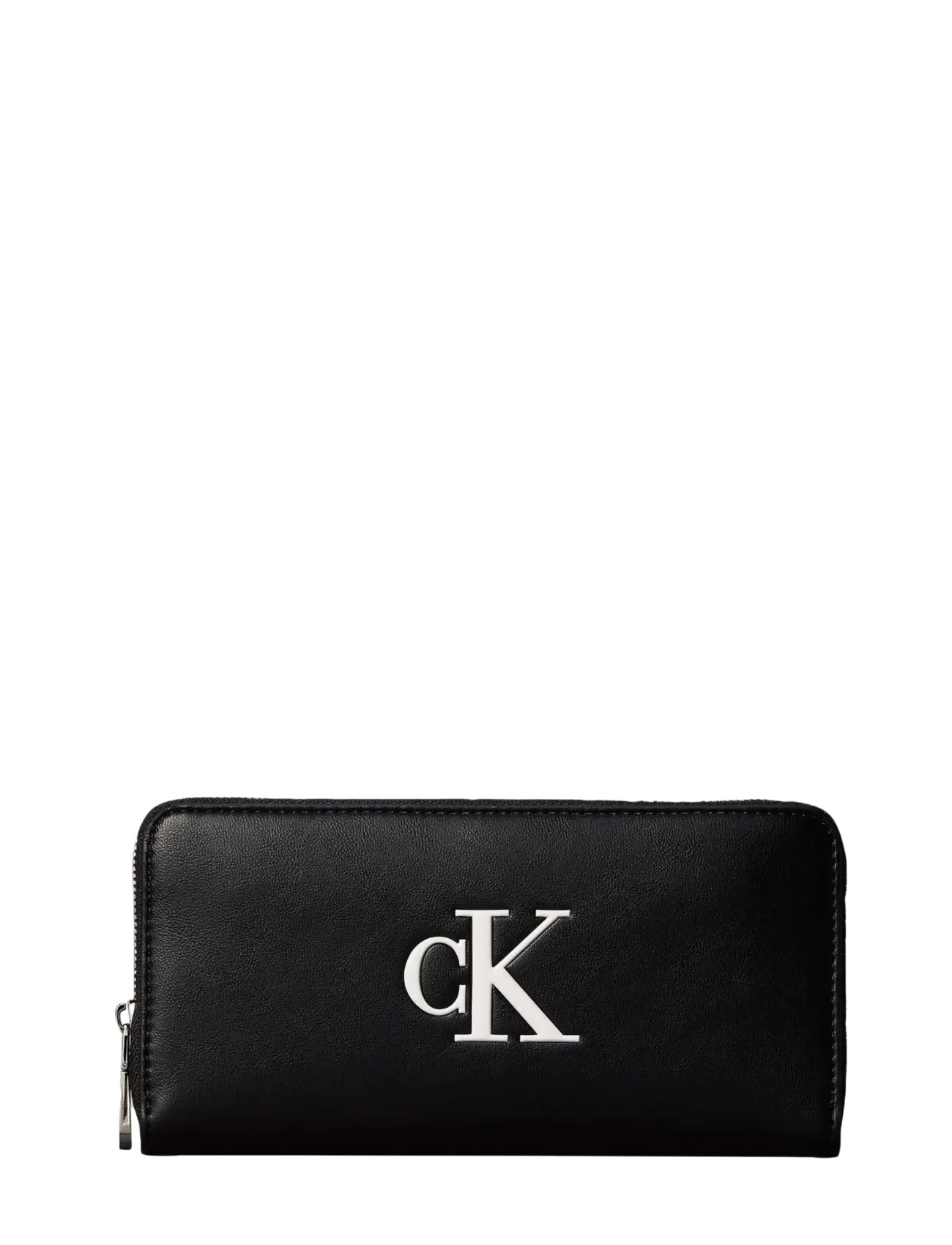 Calvin Klein BOLD CK LONG ZIP AROUND - Portemonnaies & Kartenetuis - BLACK WHITE / black