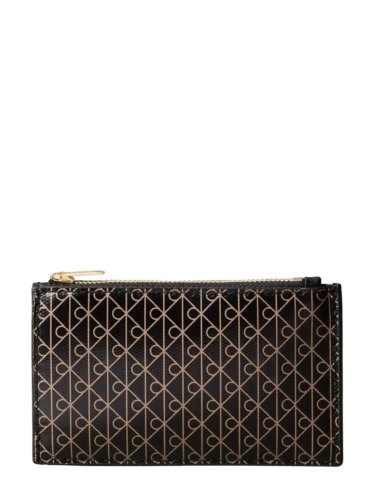 Calvin Klein EMBLEM AOP TOP ZIP CARDCASE - Torby - BLACK AOP / black