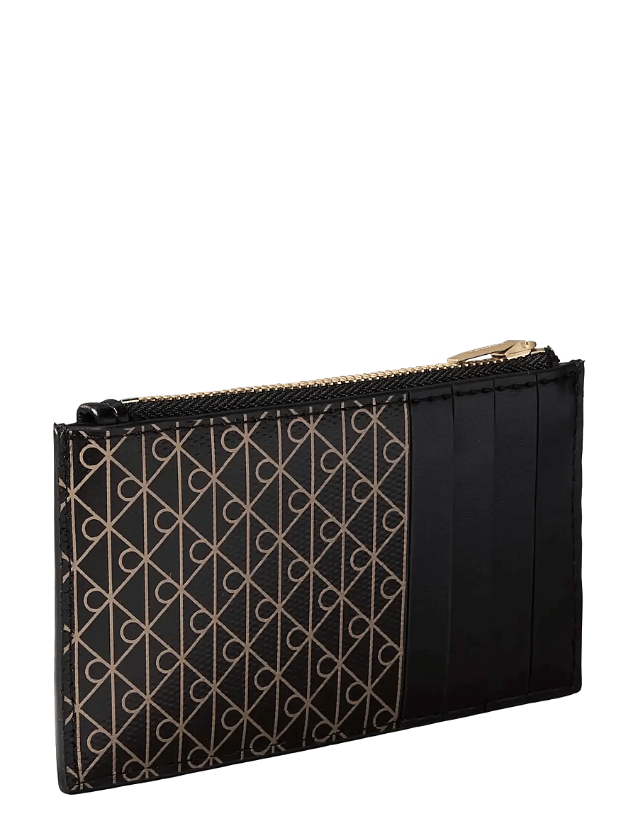Calvin Klein - EMBLEM AOP TOP ZIP CARDCASE - card holders - black aop - 1