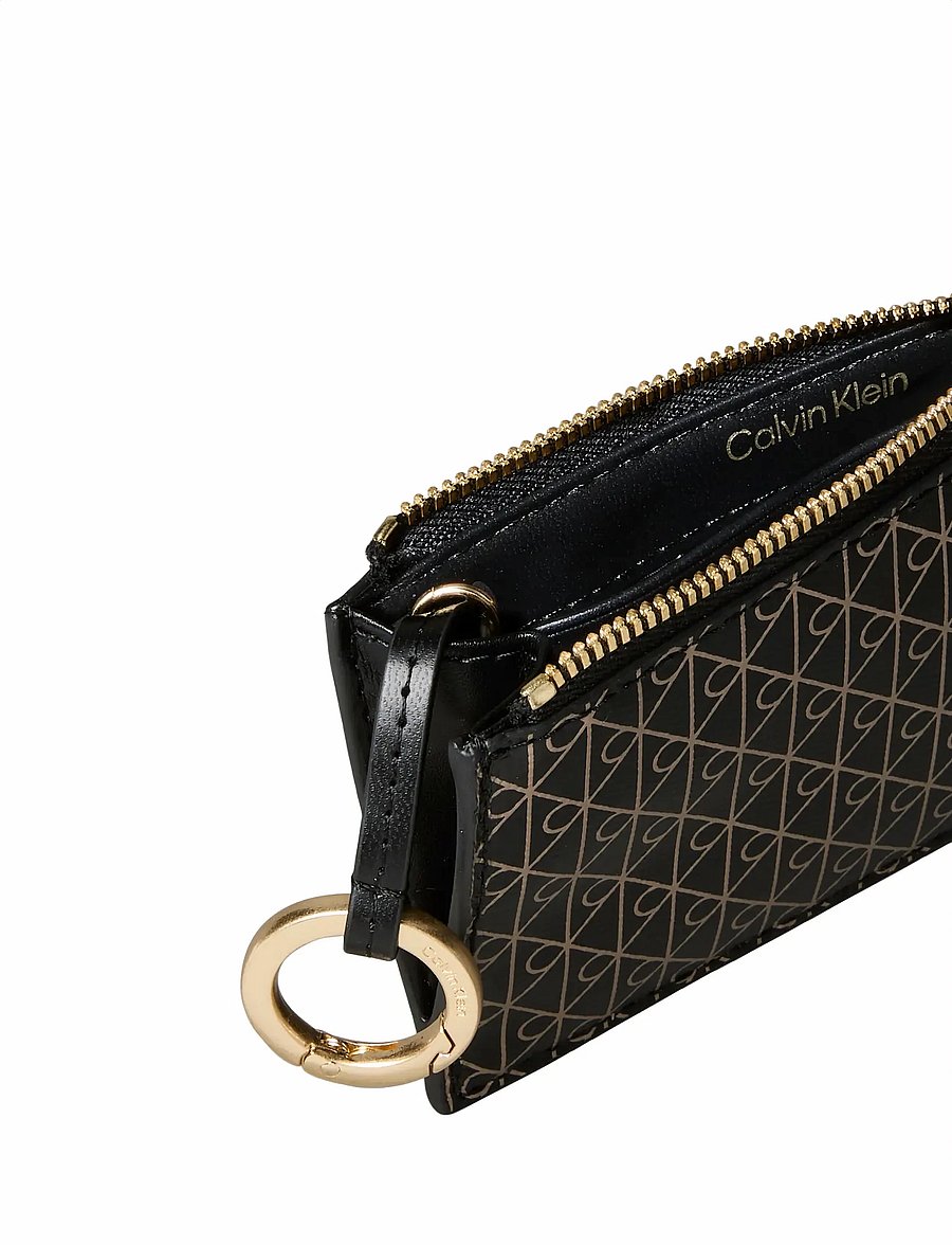 Calvin Klein - EMBLEM AOP TOP ZIP CARDCASE - card holders - black aop - 3