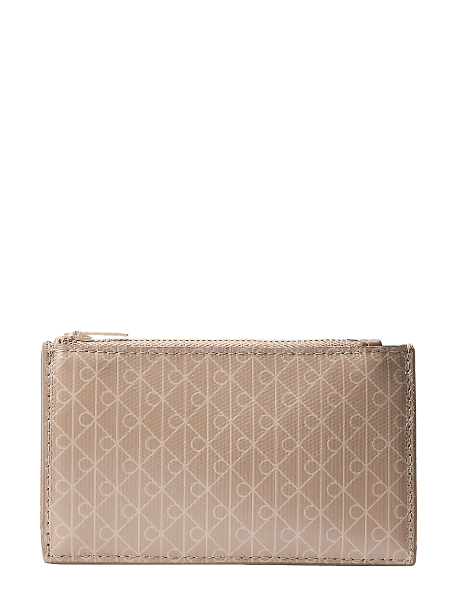 Calvin Klein - EMBLEM AOP TOP ZIP CARDCASE - card holders - desert taupe aop - 0