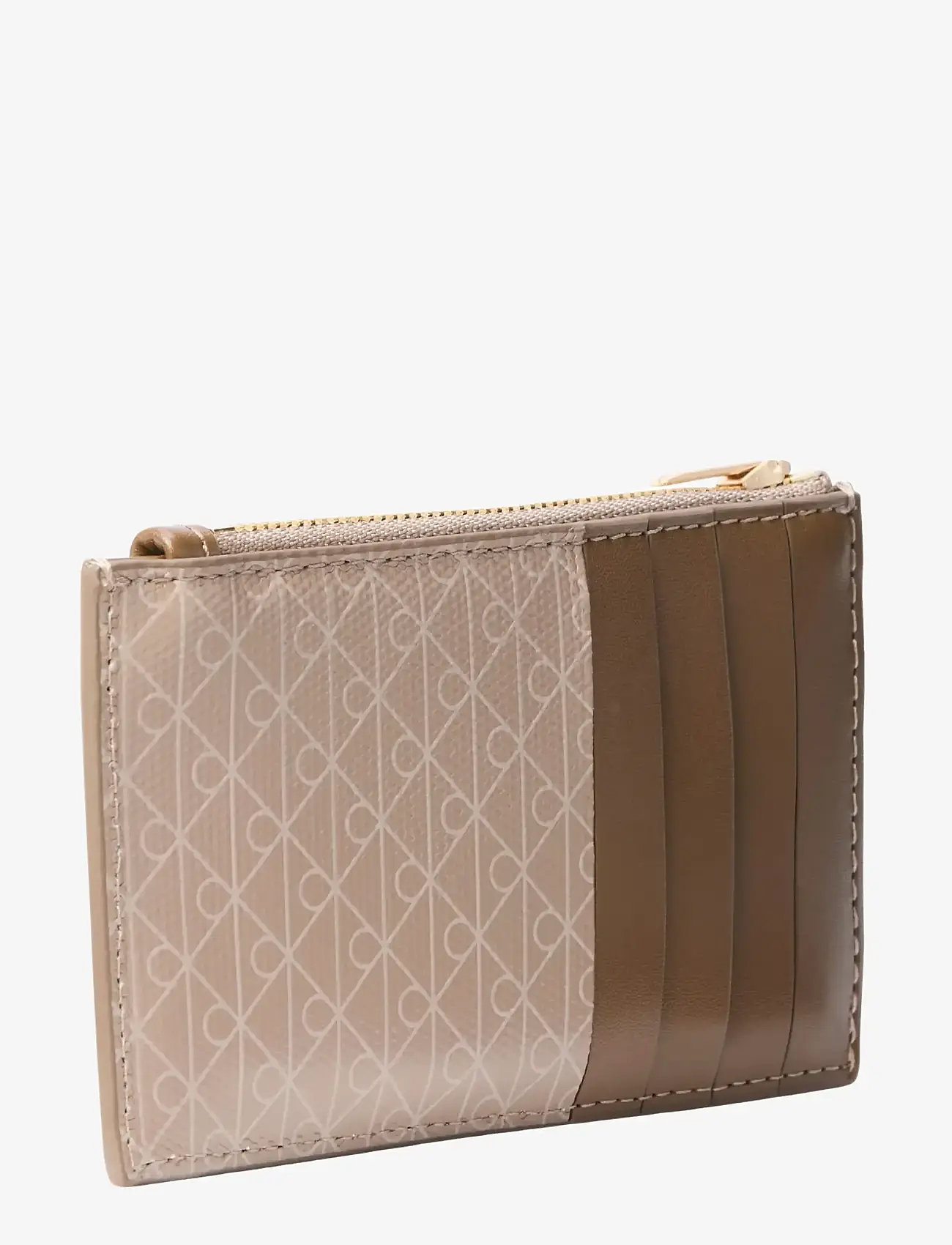 Calvin Klein - EMBLEM AOP TOP ZIP CARDCASE - kartenetuis - desert taupe aop - 1