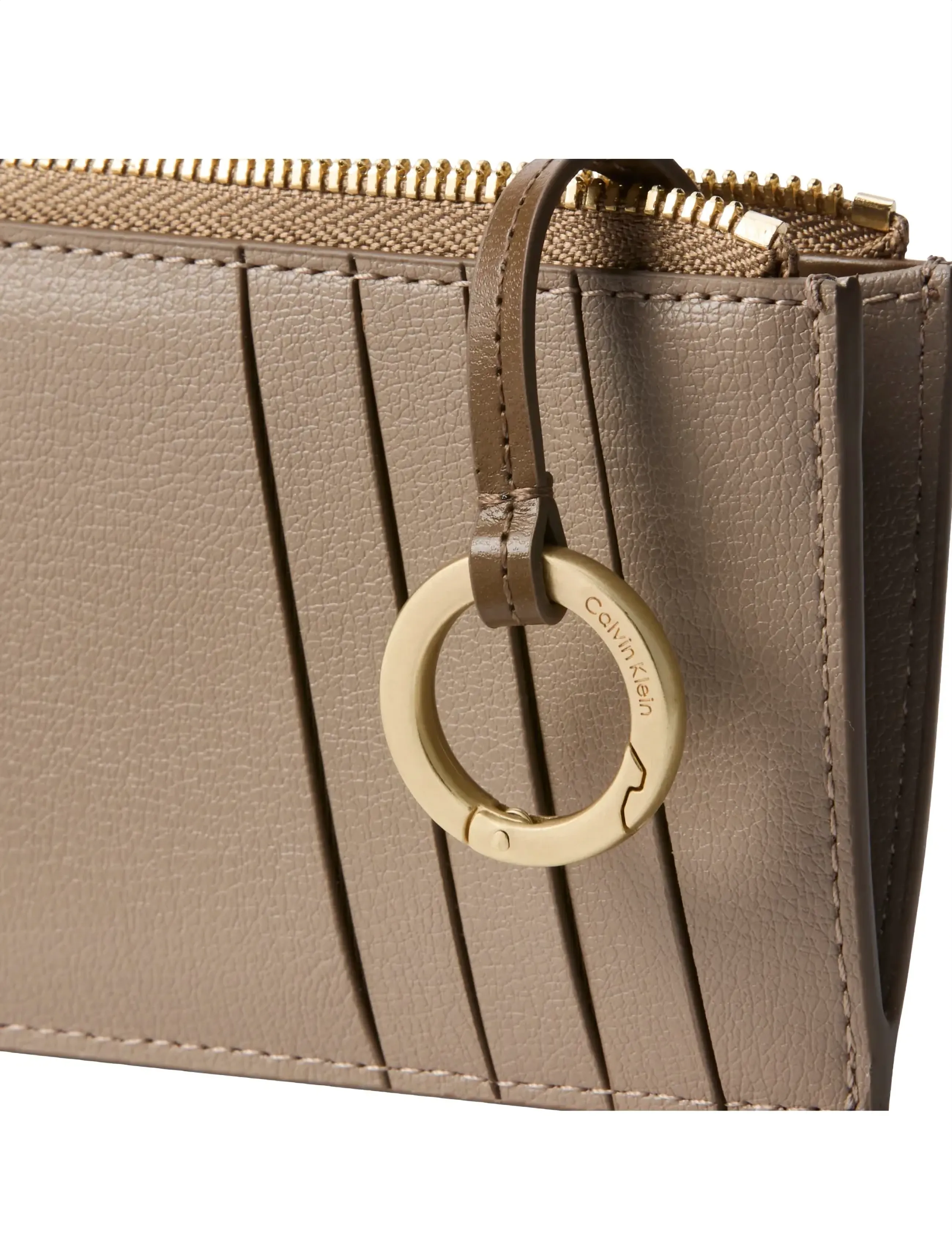 Calvin Klein - EMBLEM AOP TOP ZIP CARDCASE - portfele - desert taupe aop - 2