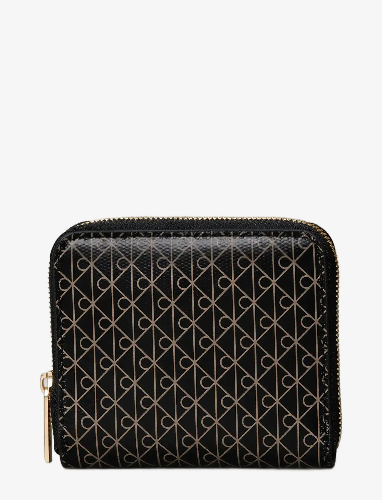 Calvin Klein - EMBLEM AOP SQUARE ZIP AROUND - portemonnaies - black aop - 0