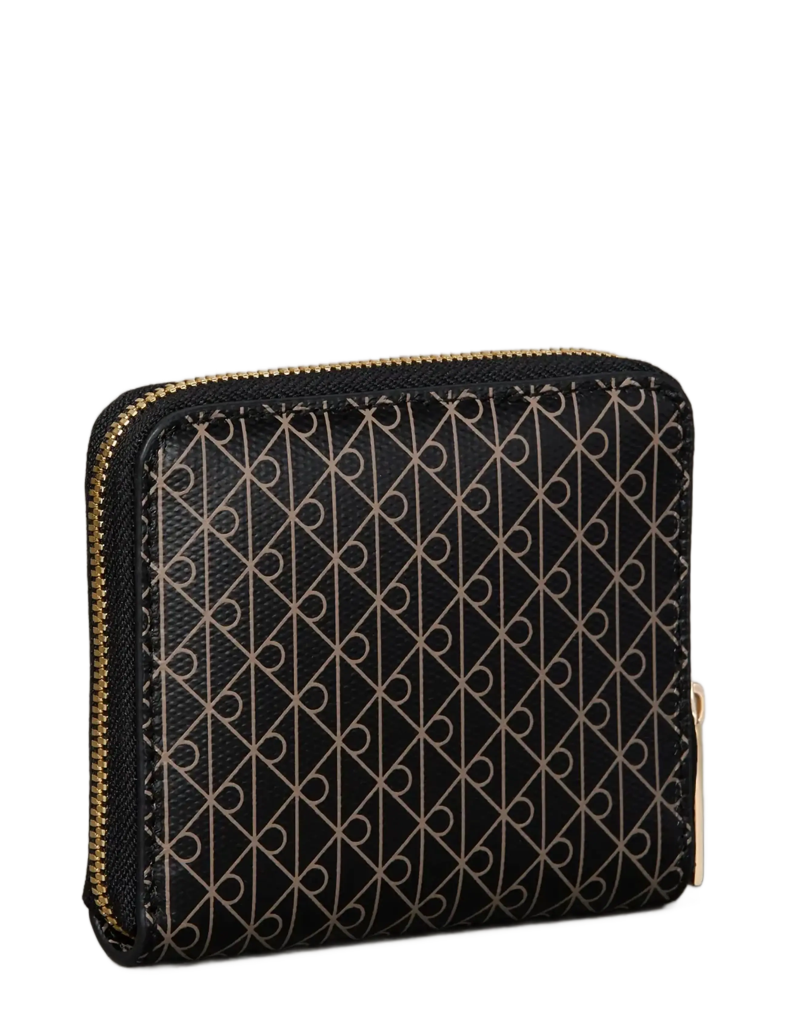 Calvin Klein - EMBLEM AOP SQUARE ZIP AROUND - portemonnaies - black aop - 1