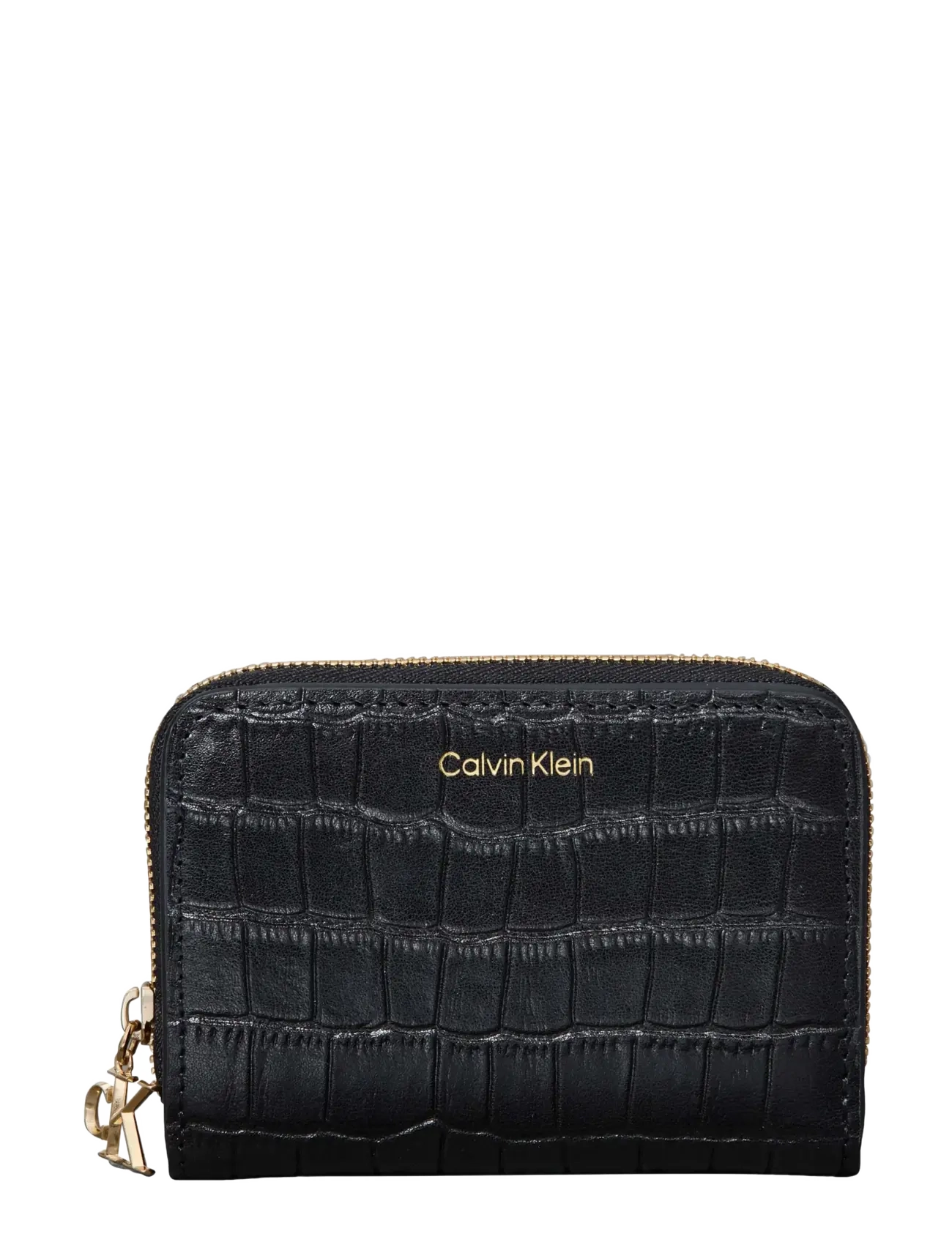 Calvin Klein CK CROC MEDIUM FLAP ZIP AROUND - Plånböcker - BLACK / black
