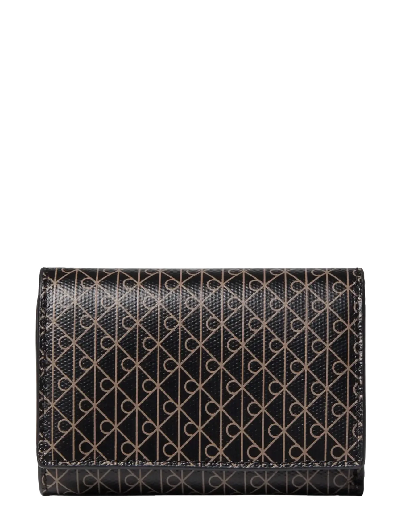 Calvin Klein EMBLEM AOP TRIFOLD W/ ZIP POCKET - Väskor - BLACK AOP / black