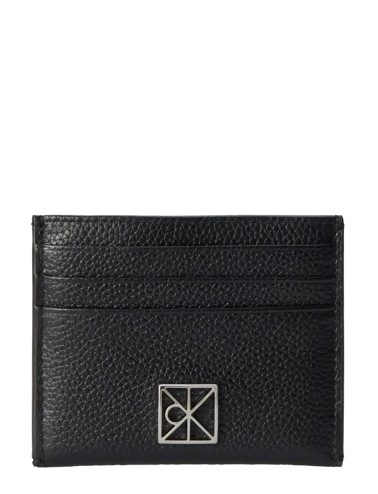 Calvin Klein EMBLEM HW PEBBLE CARDHOLDER - Väskor - BLACK / black