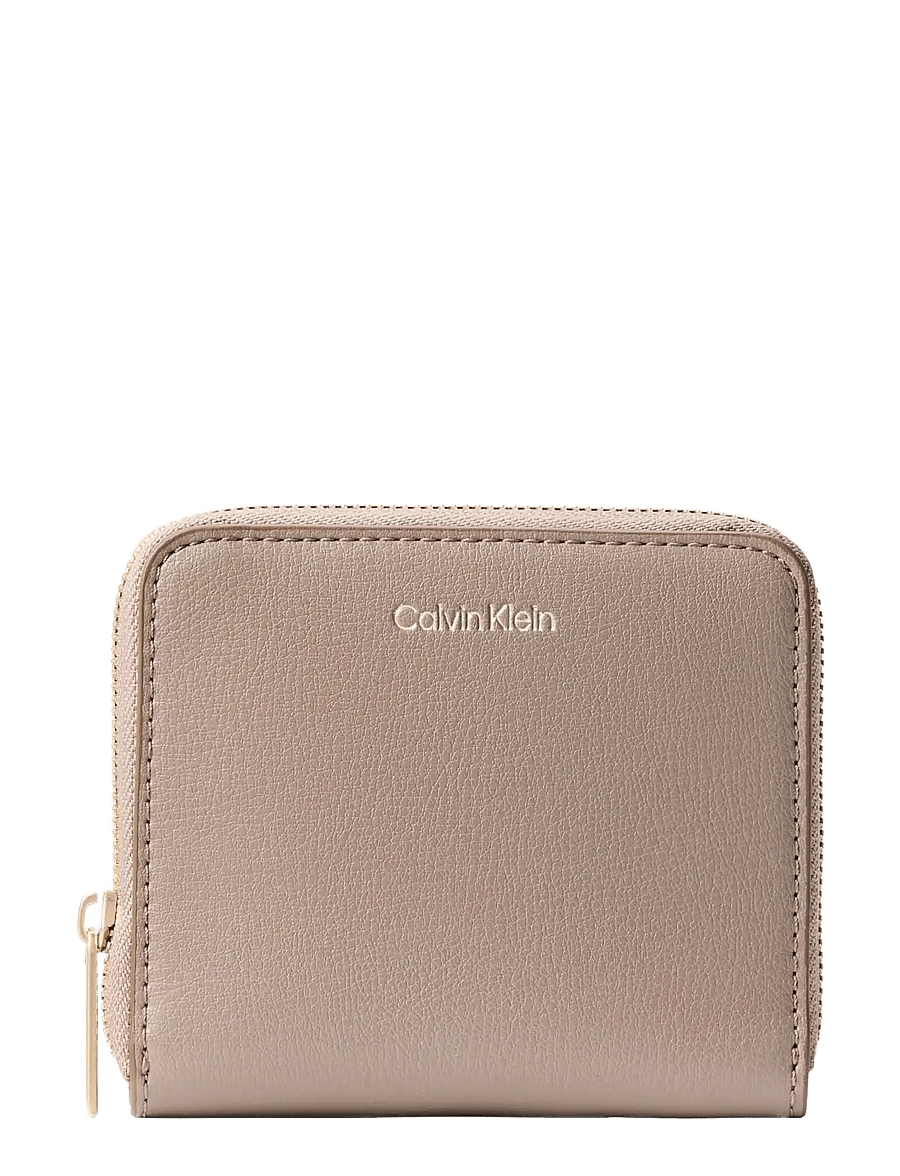 Calvin Klein - FOIL LOGO MEDIUM ZIP AROUND - portemonnaies - black toasted coconut - 0