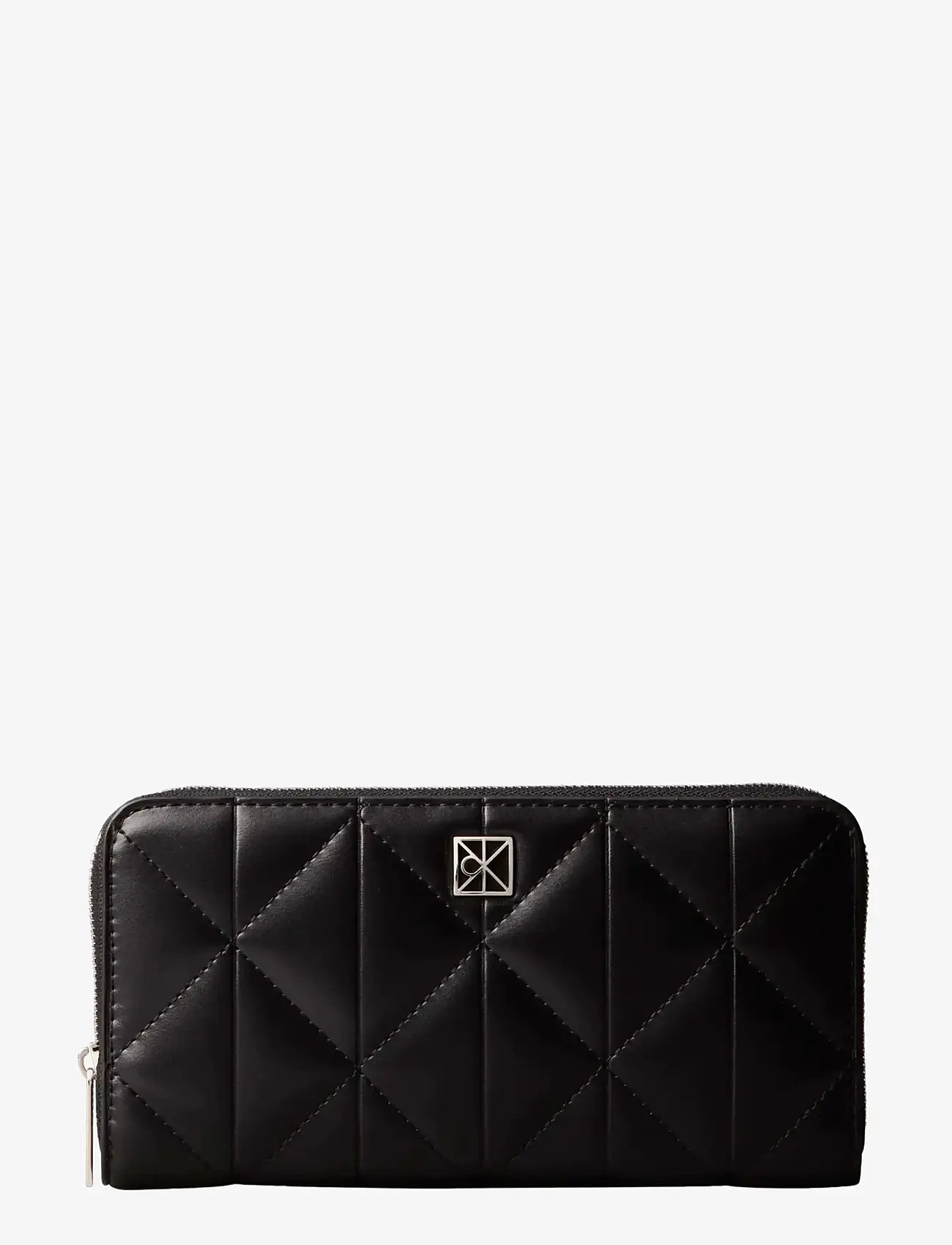 Calvin Klein - QUILTED LONG ZIP AROUND - portemonnaies - black - 0