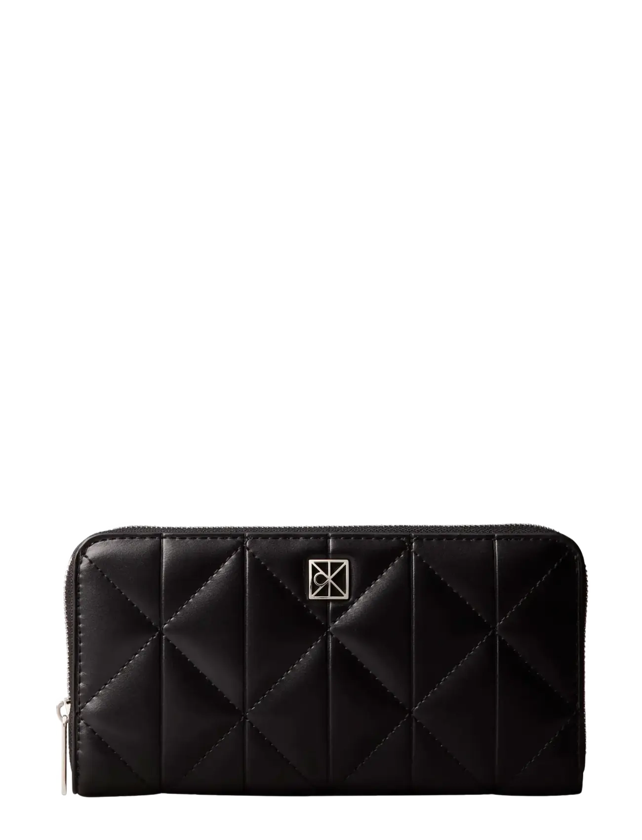 Calvin Klein QUILTED LONG ZIP AROUND - Calvin Klein - BLACK / black