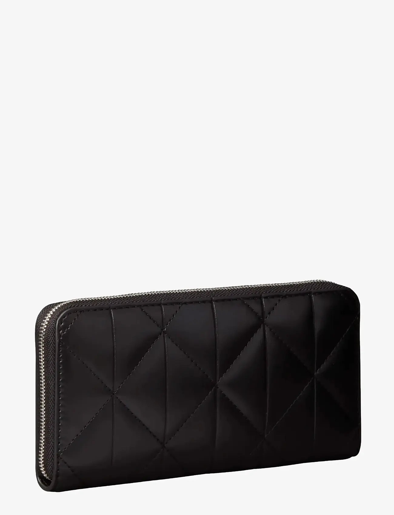 Calvin Klein - QUILTED LONG ZIP AROUND - portemonnaies - black - 1