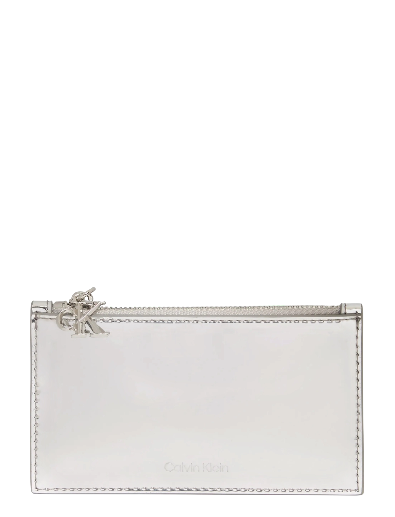 Calvin Klein CK METALLIC 6CC ZIP CARDCASE - Bags - SILVER METALLIC / silver