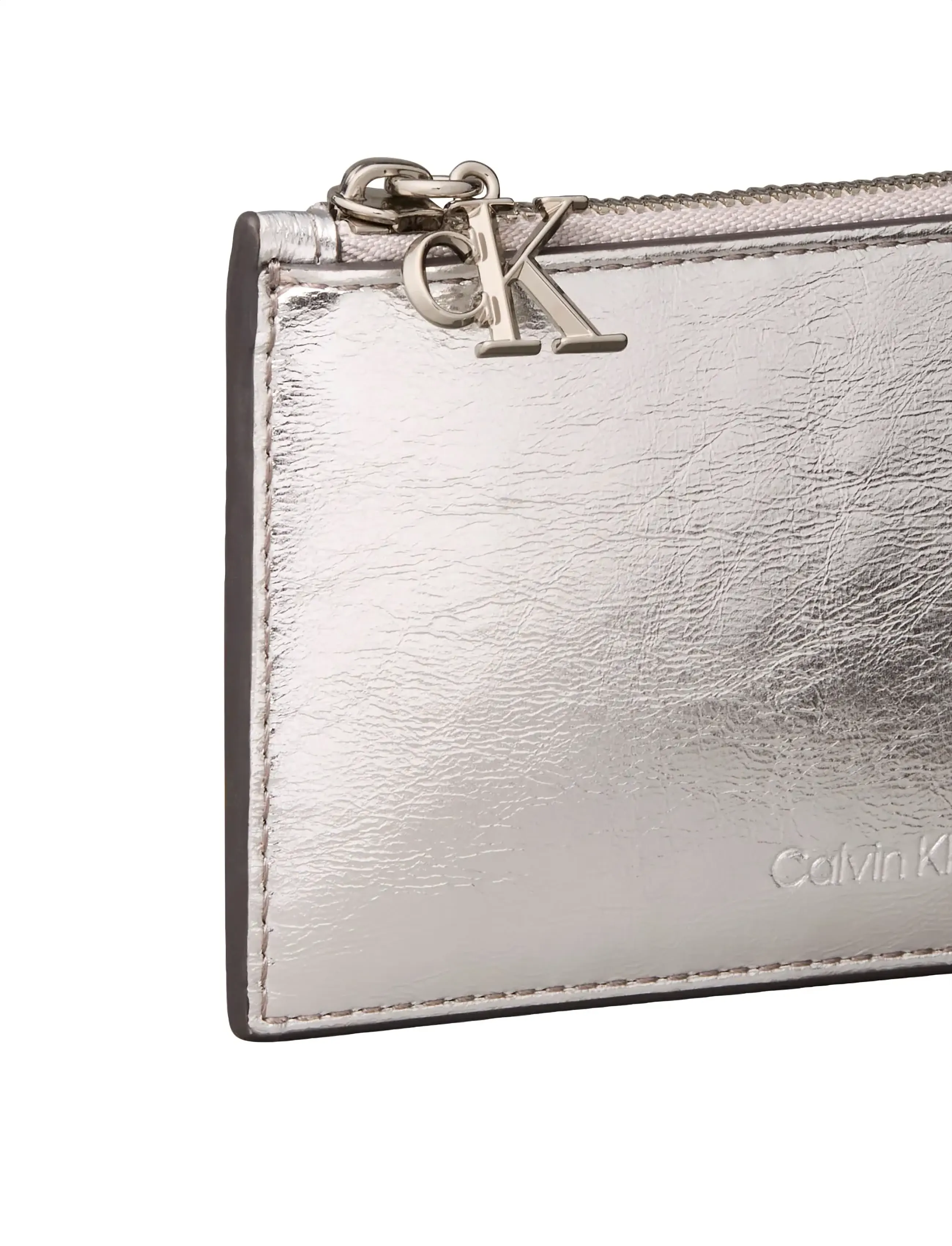 Calvin Klein - CK METALLIC 6CC ZIP CARDCASE - etui na karty kredytowe - silver metallic - 3