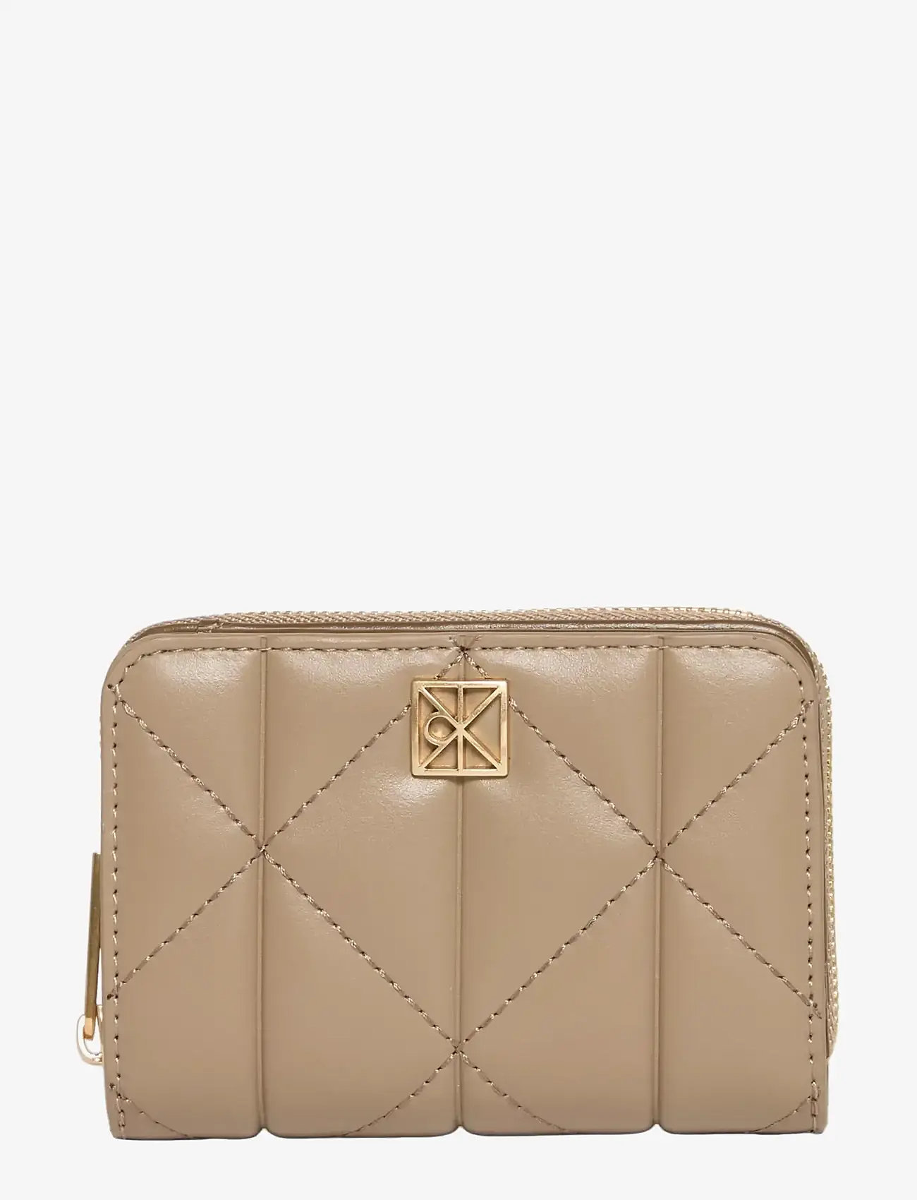 Calvin Klein - QUILTED FLAP ZIP AROUND - lompakot - desert taupe - 0