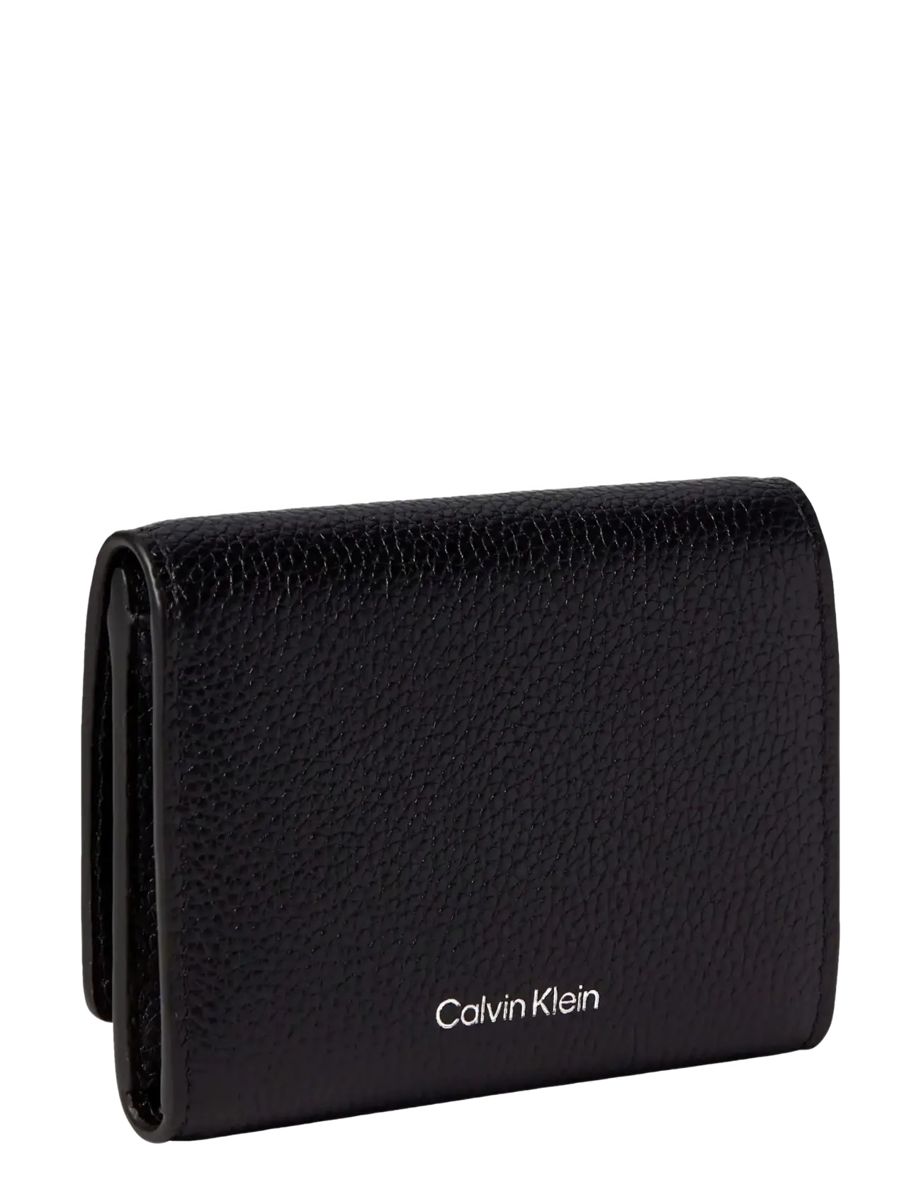 Calvin Klein - EMBLEM HW PEBBLE TRIFOLD W/ZIP - piniginės - black - 1