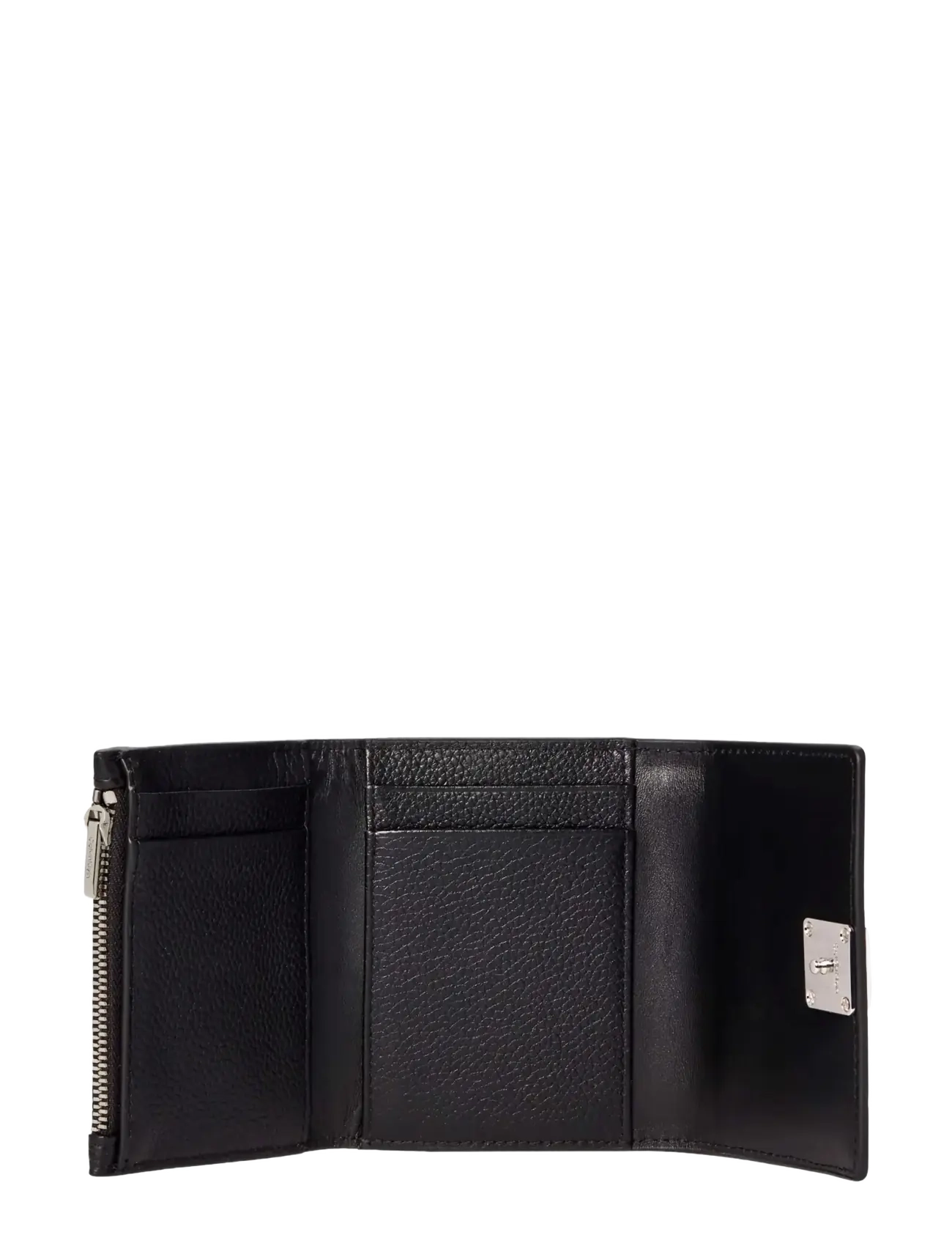 Calvin Klein - EMBLEM HW PEBBLE TRIFOLD W/ZIP - piniginės - black - 2