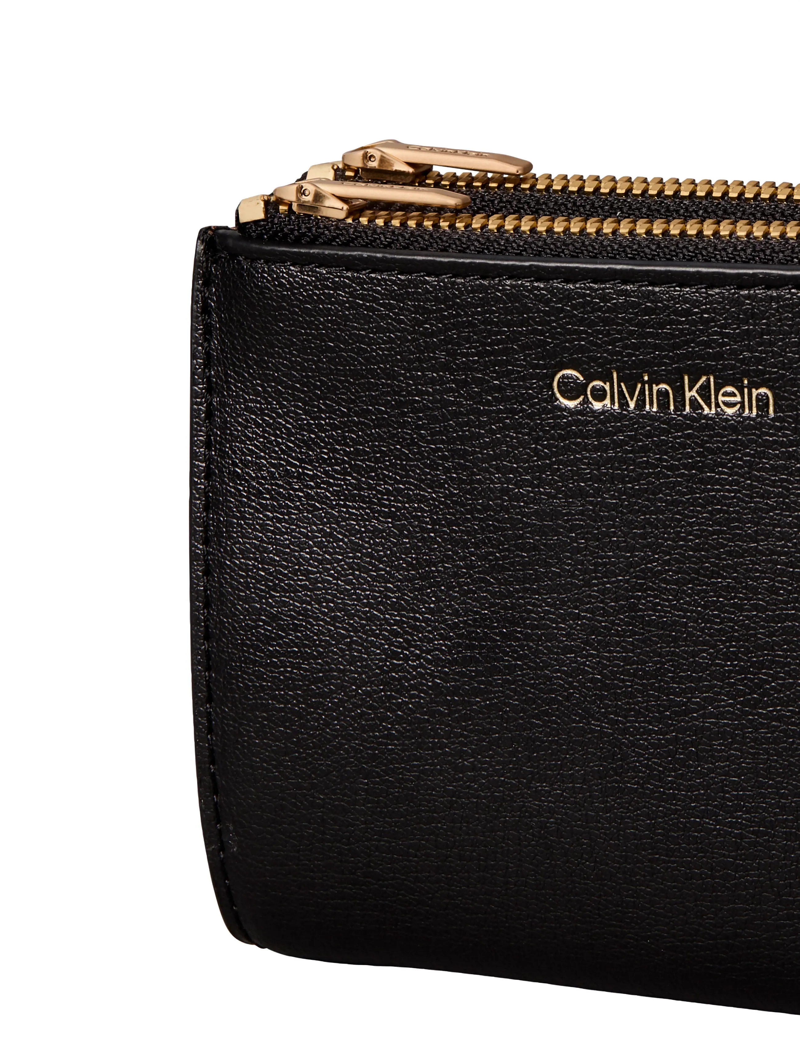 Calvin Klein - FOIL LOGO DBL ZIP CARDCASE - card holders - black toasted coconut - 3