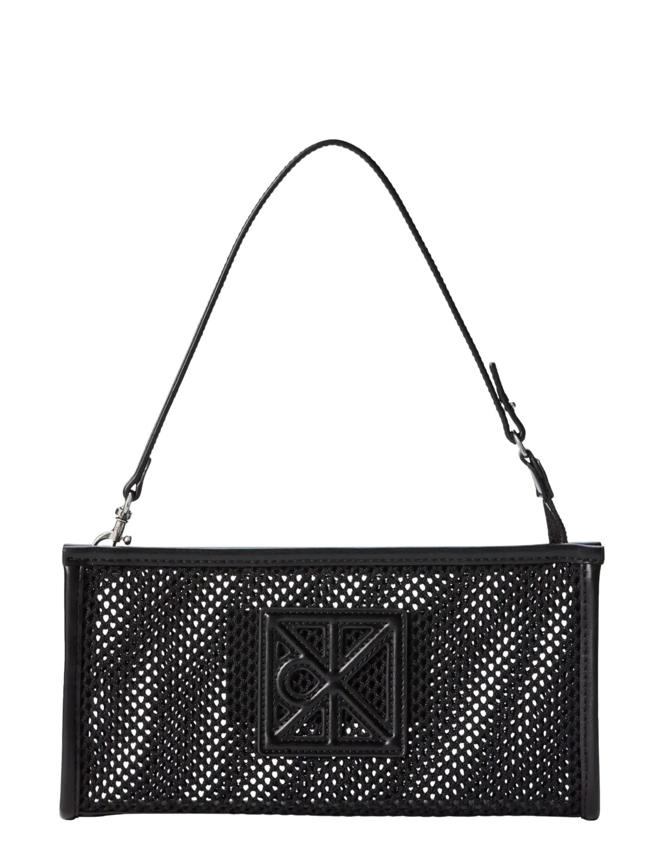 Calvin Klein EMBLEM MESH CONVERTIBLE POUCH - Taschen - BLACK / black