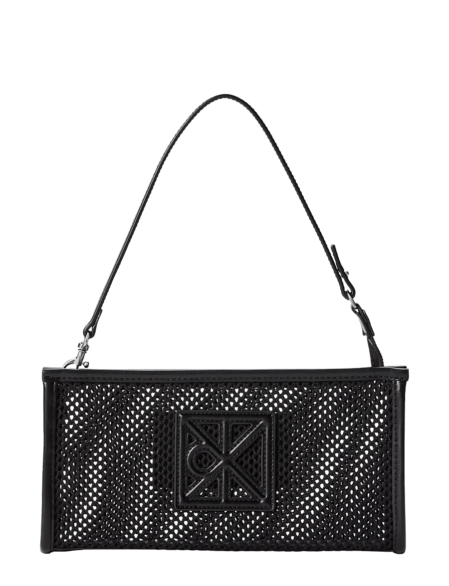 Calvin Klein - EMBLEM MESH CONVERTIBLE POUCH - alltags-style - black - 0