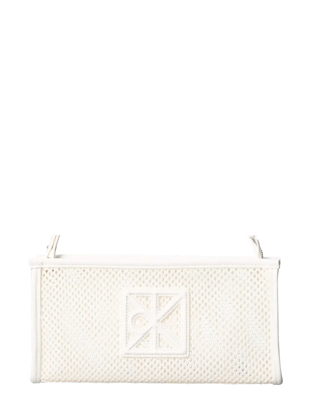 Calvin Klein EMBLEM MESH CONVERTIBLE POUCH - Tasker - WHITE ALYSSUM / white
