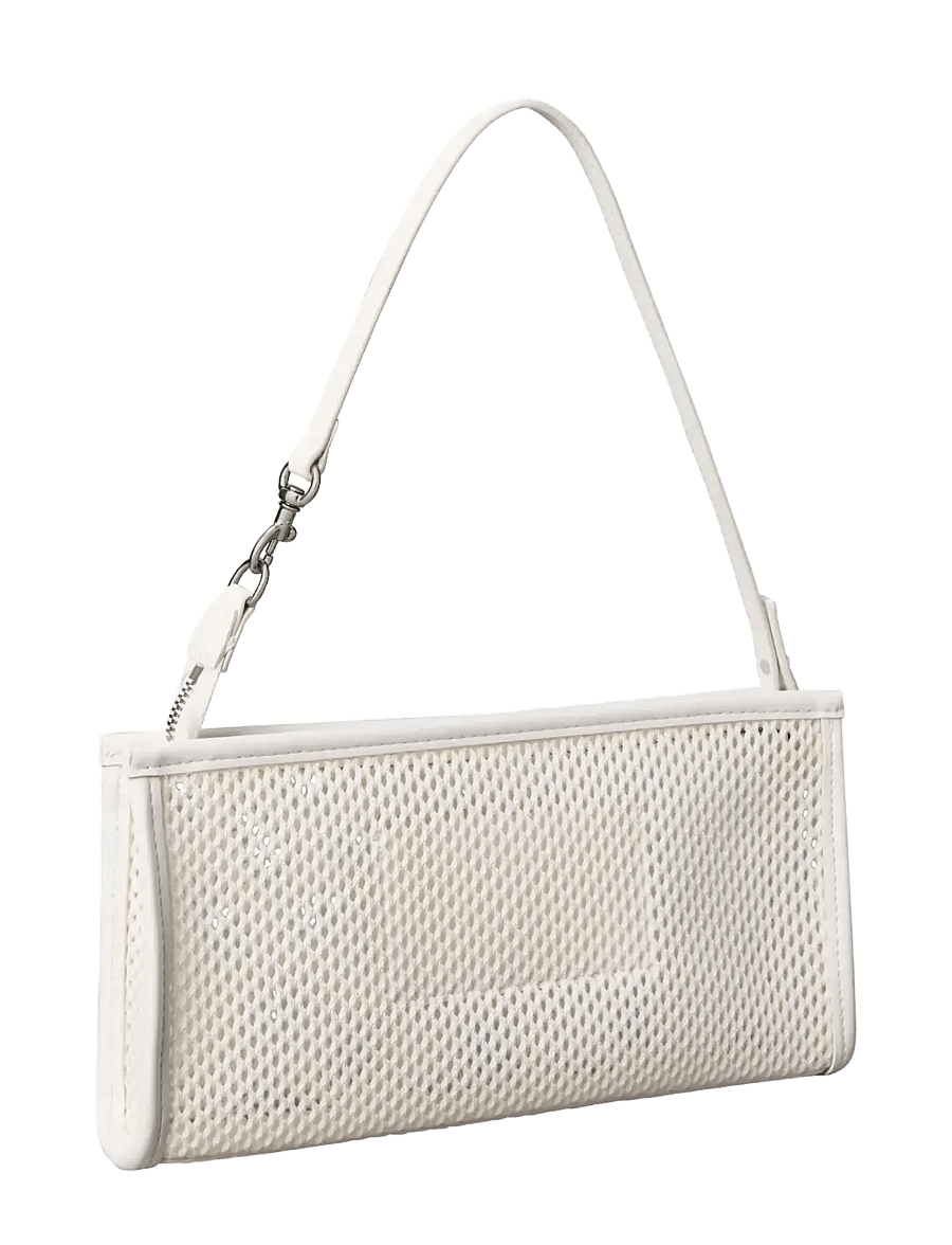 Calvin Klein - EMBLEM MESH CONVERTIBLE POUCH - alltags-style - white alyssum - 1