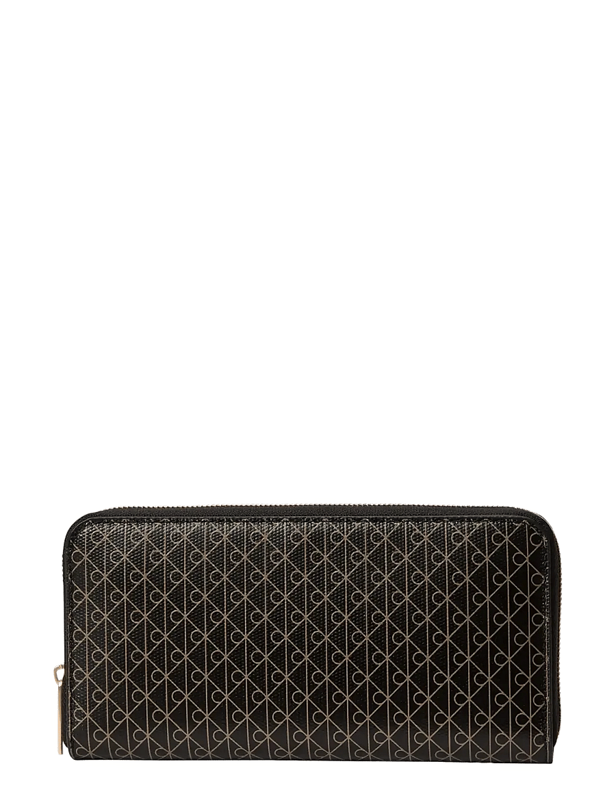 Calvin Klein - EMBLEM AOP LONG ZIP AROUND - wallets - black desert taupe - 0