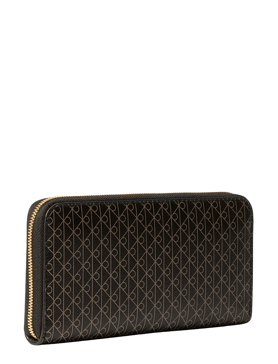 Calvin Klein - EMBLEM AOP LONG ZIP AROUND - wallets - black desert taupe - 1