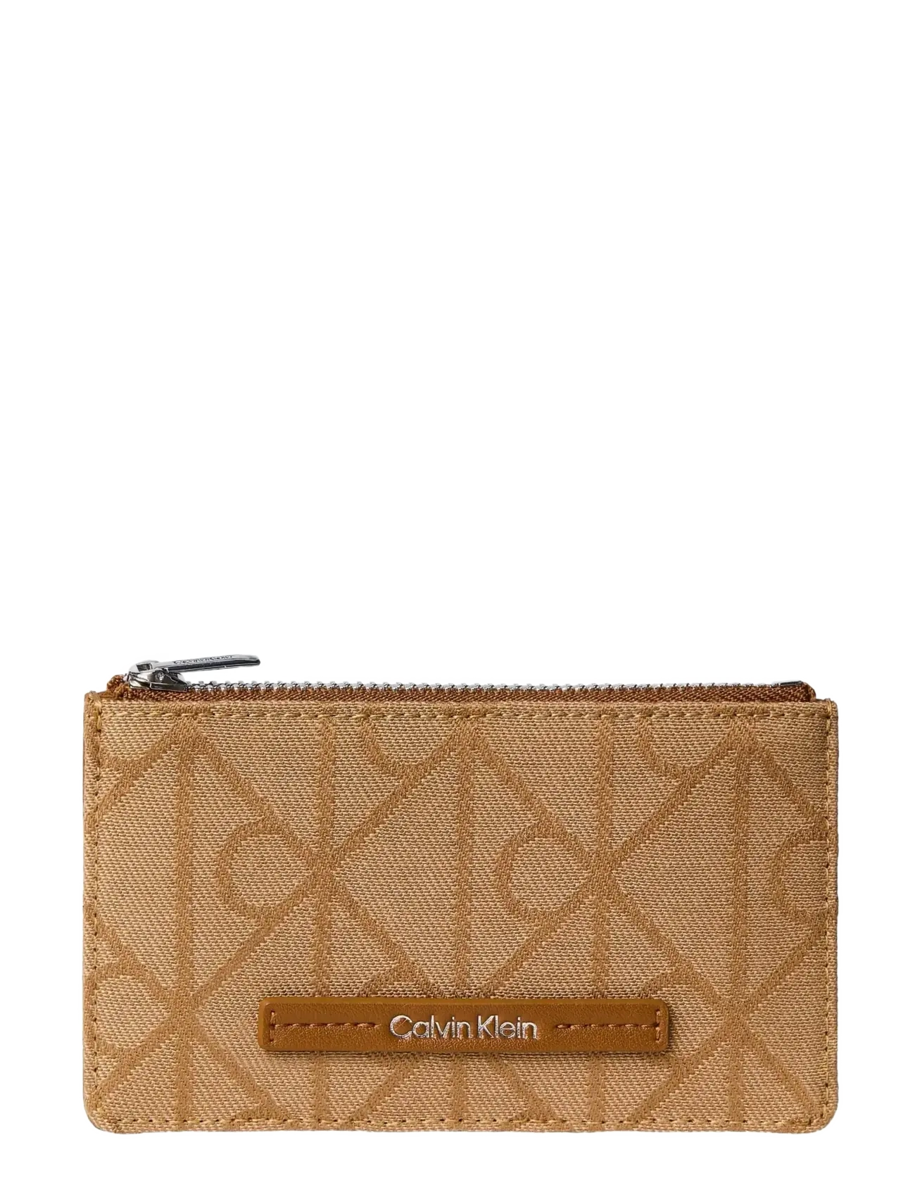 Calvin Klein EMBLEM AOP JACQUARD CARDCASE - Kotid - CORNSTALK TBD AOP JQD / beige