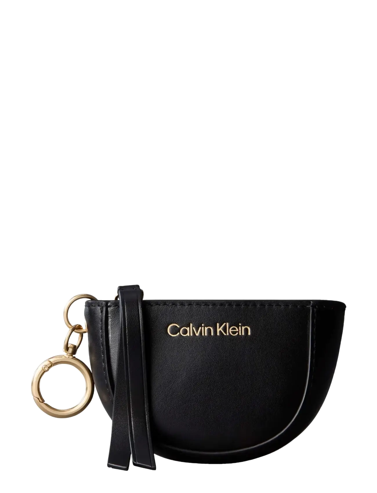 CK EMBOSSED MINI POUCH BAG CHARM - BLACK