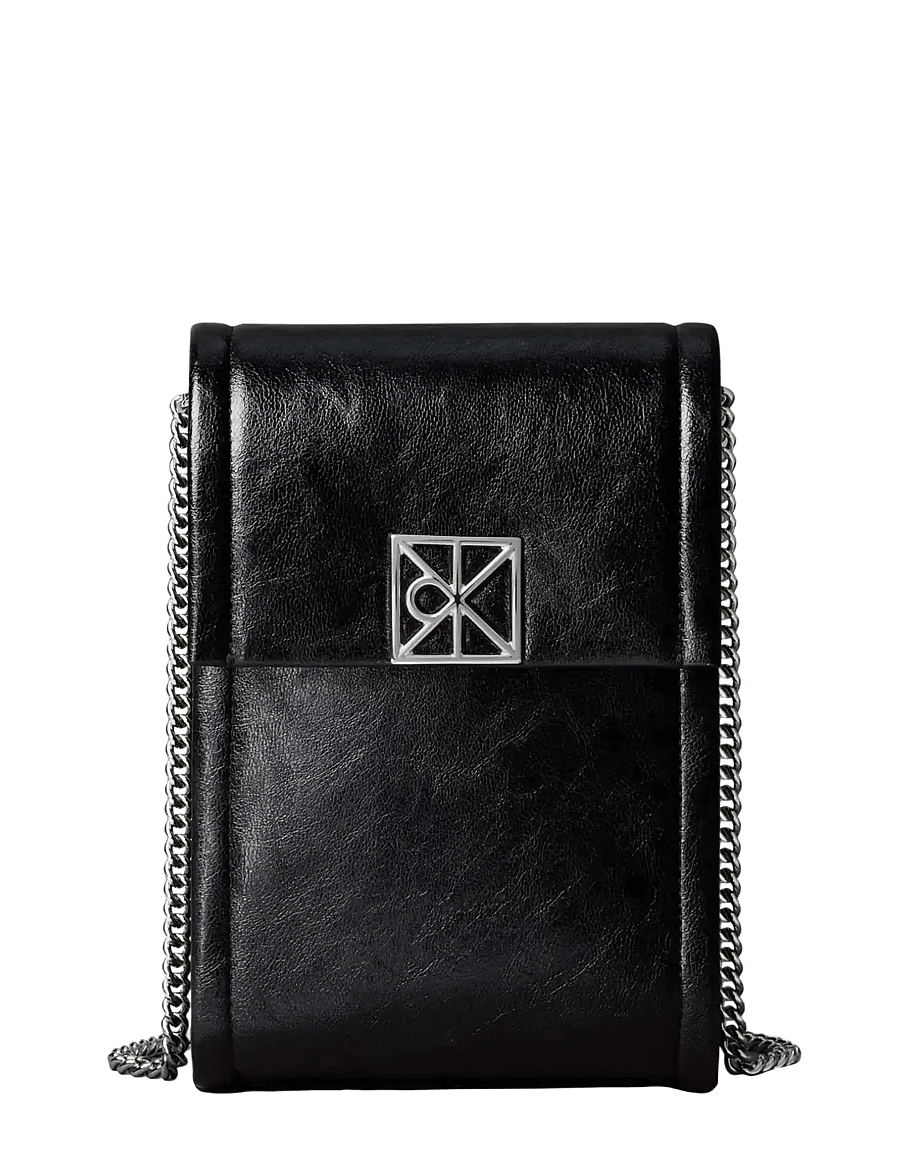 Calvin Klein - EMBLEM PHONE CROSSBODY - umhängetaschen - black - 0