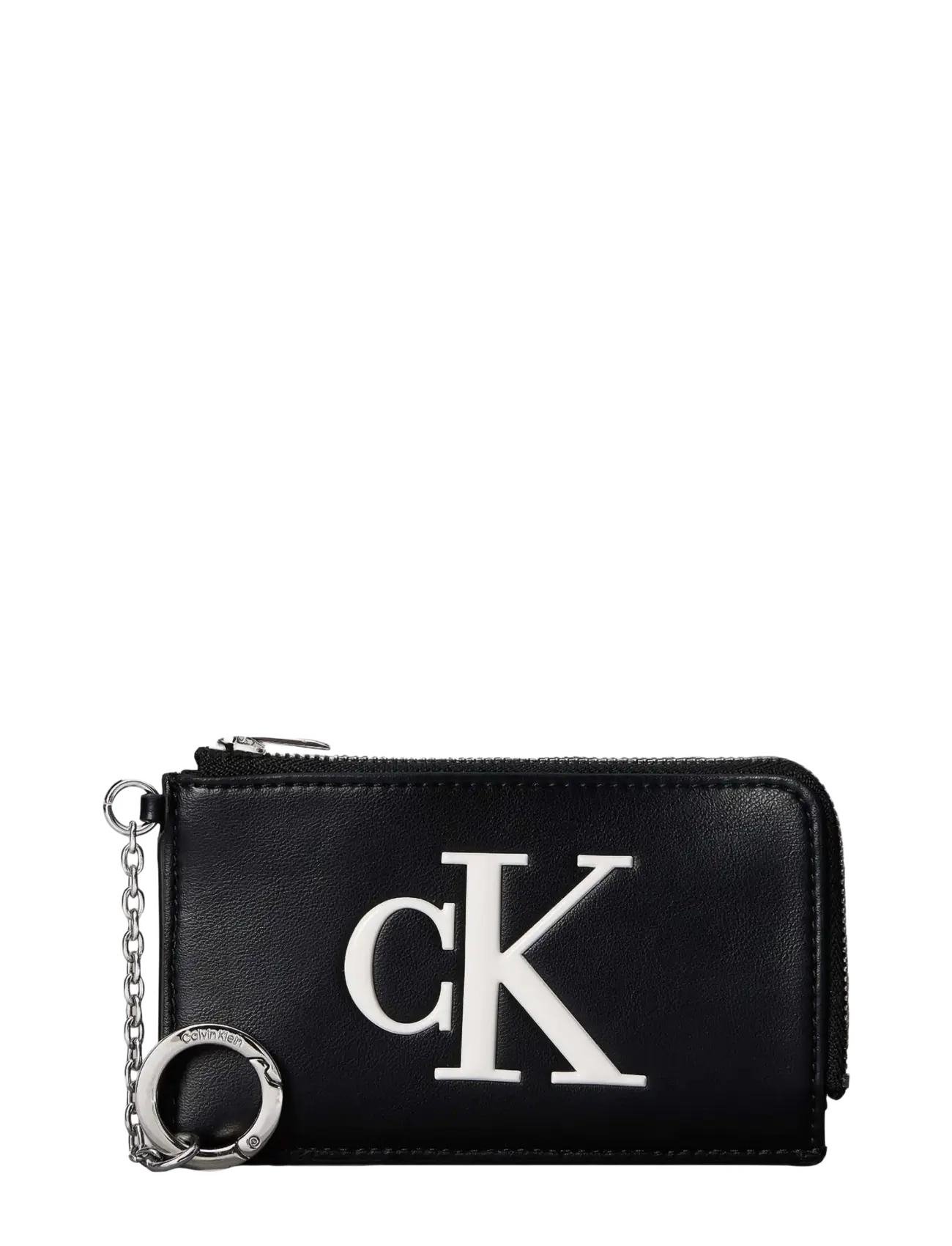 Calvin Klein BOLD CK ZIP CARD CASE - Plånböcker - BLACK WHITE / black